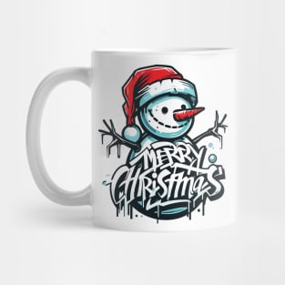 Merry Christmas Graffiti Snowman Mug